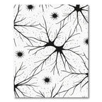 Black Neurons White Dot Starburst Rug