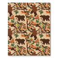 Woodland Bear Foliage Folk Art Rug