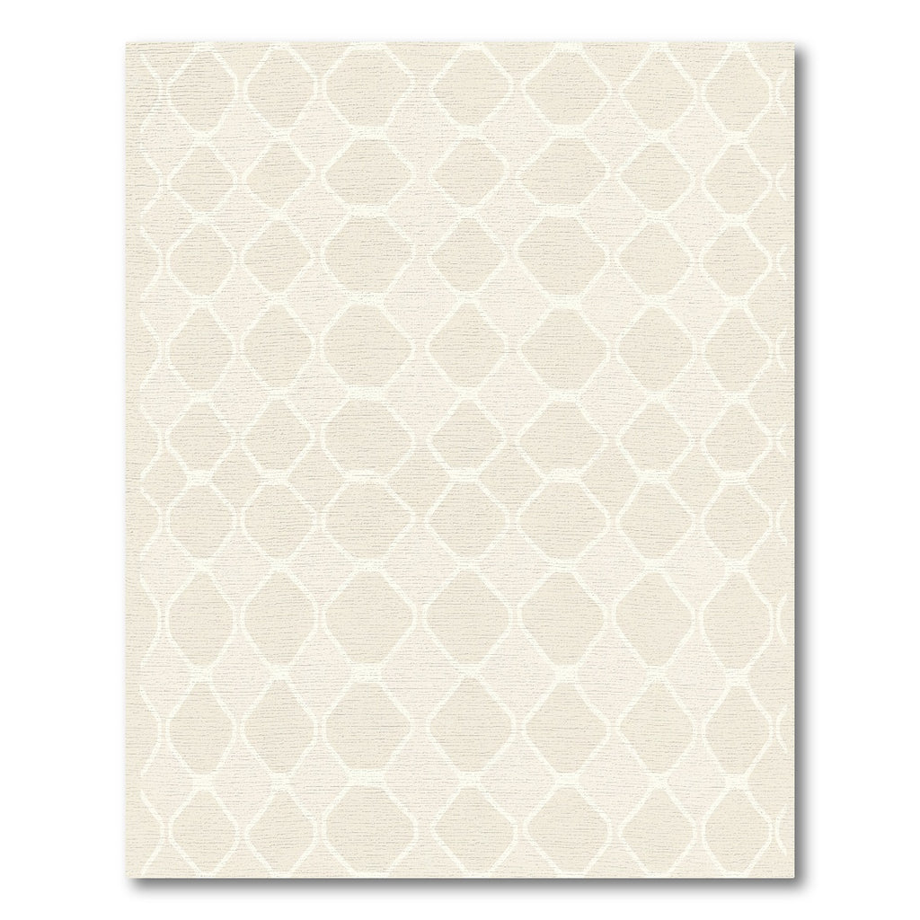 Neutral Cream Rounded Diamond Grid Rug