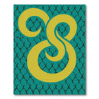 Teal Yellow Swirl Abstract Contemporary Rug