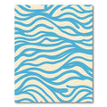 Abstract Blue Wave Stripes Rug