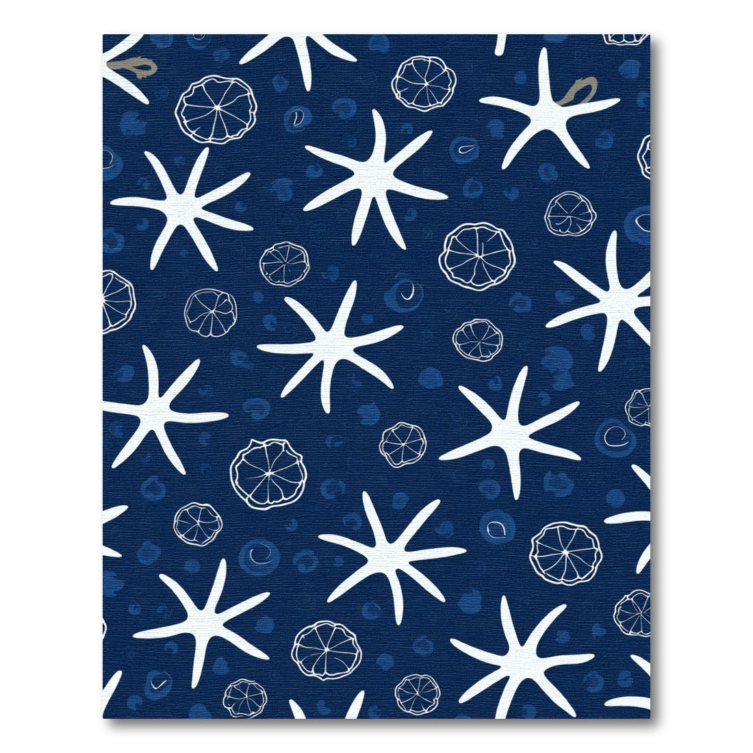 Navy White Starfish Sea Urchin Collection Rug