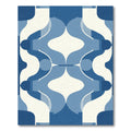 Cool Blue Geometric MidCentury Flow Rug