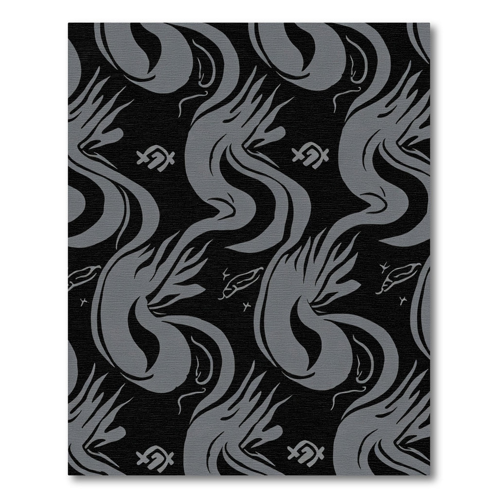 Gray Abstract Flowing Form Rug
