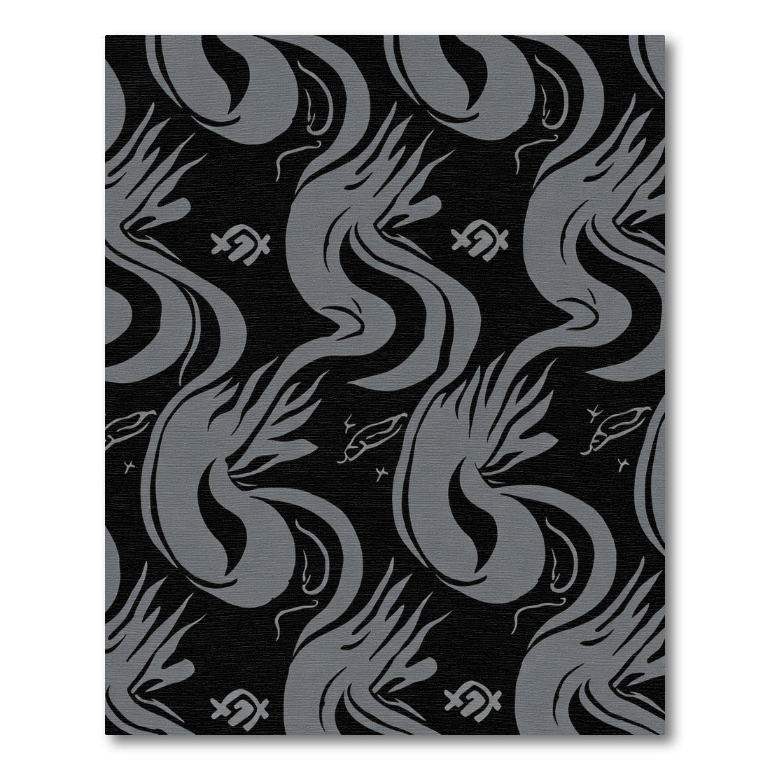 Gray Abstract Flowing Form Rug