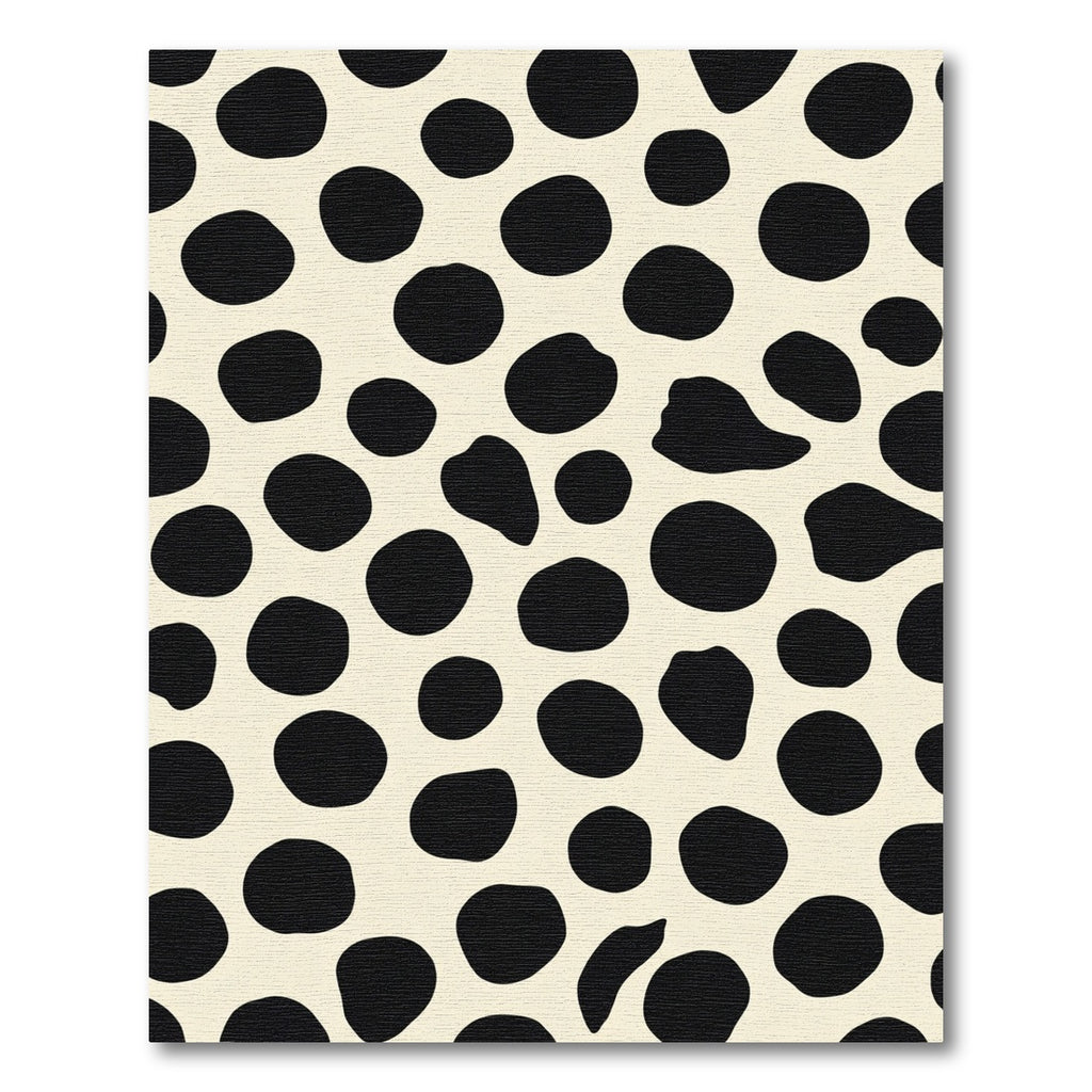 Cream Black Abstract Spots Rug