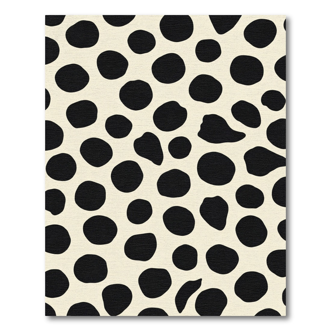 Cream Black Abstract Spots Rug