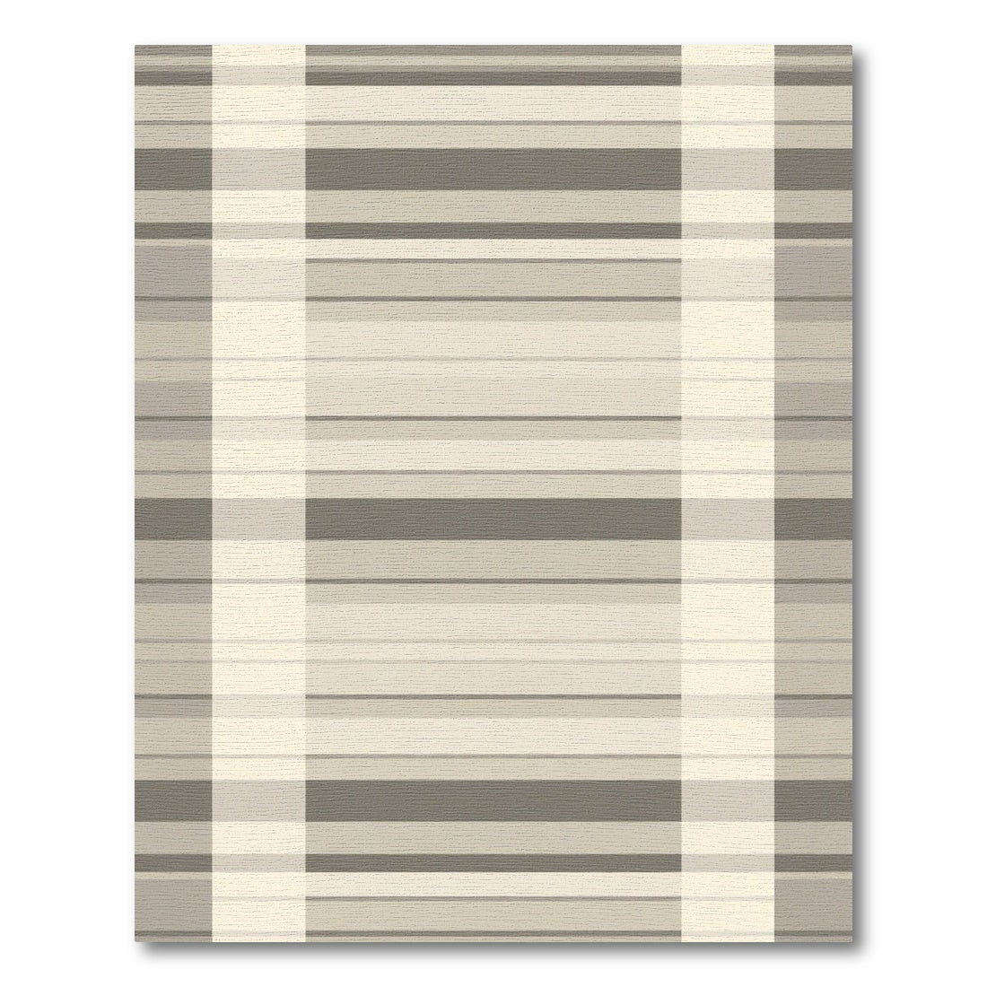 Neutral Tones Plaid Stripe Rug