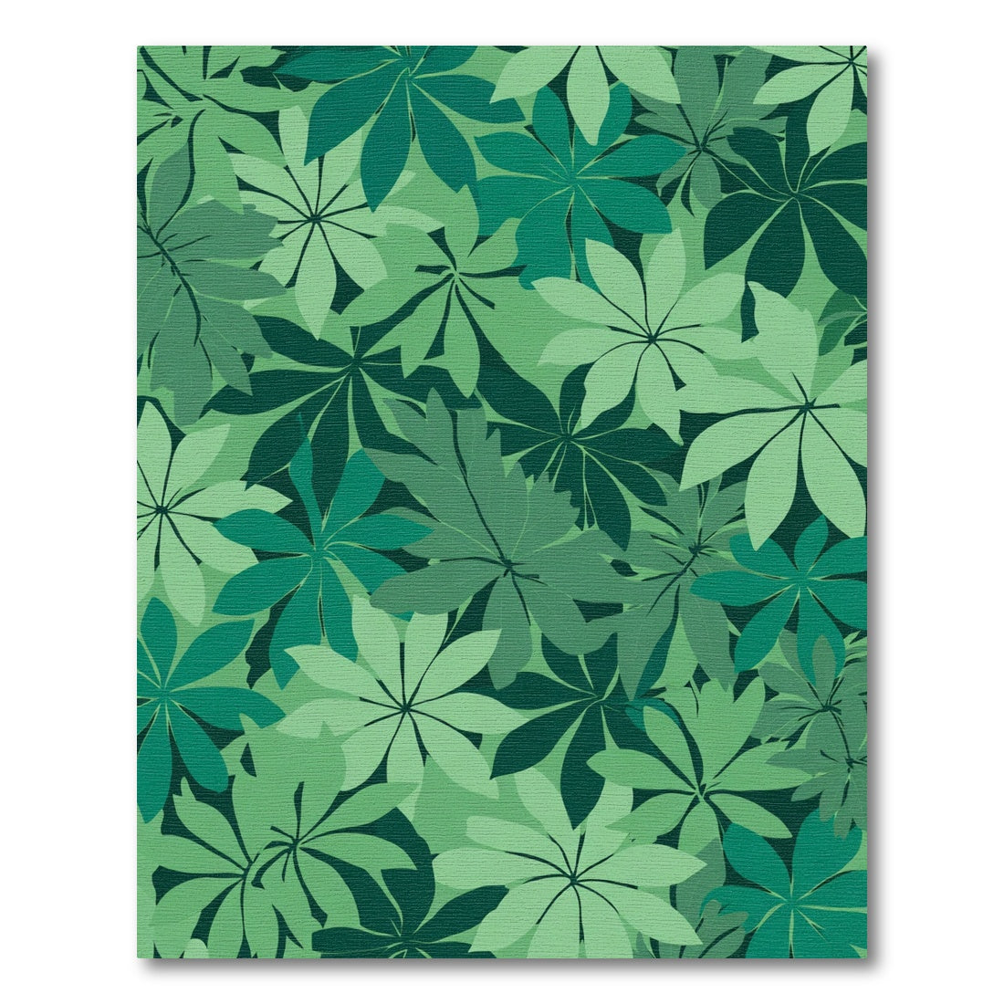 Shades Of Green Tropical Leaf Rug