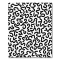 Black White Abstract Swirl Lines Rug