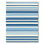 Nautical Multi Blue Horizontal Stripes Rug