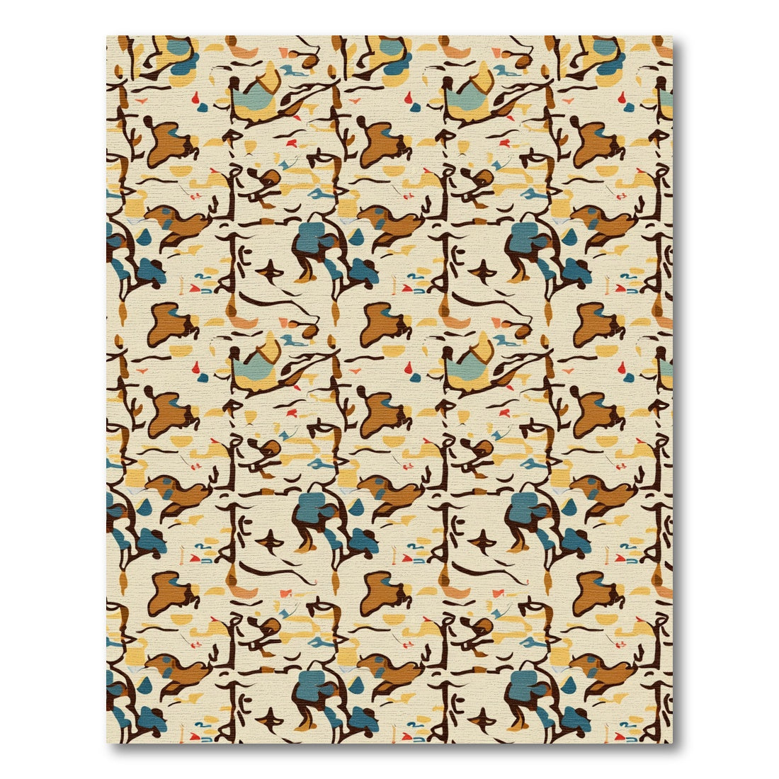 Eclectic Abstract Earthy Tone Shapes Rug