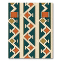 Teal Orange Diamond Geometric Stripe Rug