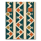 Teal Orange Diamond Geometric Stripe Rug