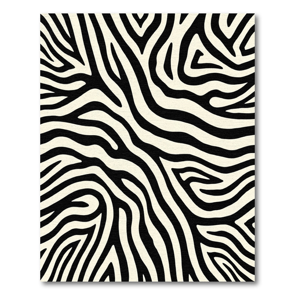 Bold Black Ivory Zebra Print Rug