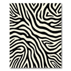 Bold Black Ivory Zebra Print Rug
