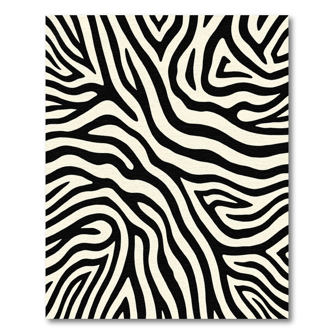 Bold Black Ivory Zebra Print Rug