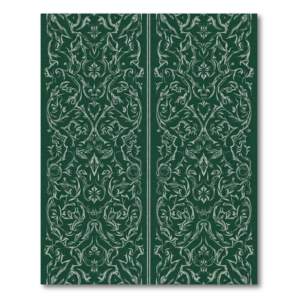 Forest Green Light Filigree Scroll Rug