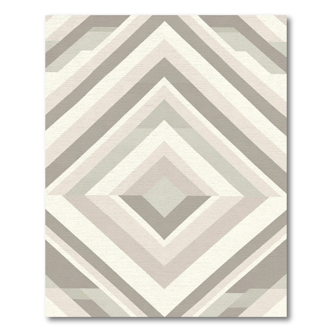 Neutral Tones Chevron Diamond Geometric Rug