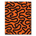 Bold Orange Black Abstract Swirl Rug