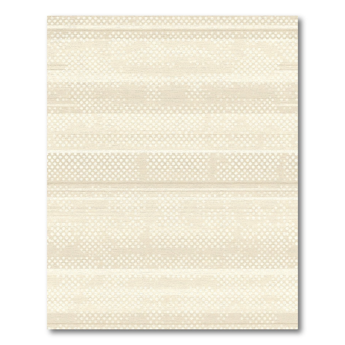 Subtle Beige Horizontal Stripe Halftone Rug