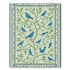 Blue Birds on Green Branches Rug