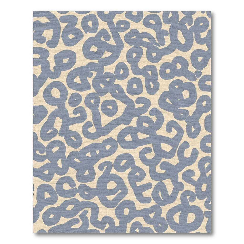 Abstract Blue Swirls Cream Background Rug