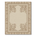 Vintage Neutral Floral Border Rug