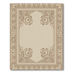 Vintage Neutral Floral Border Rug