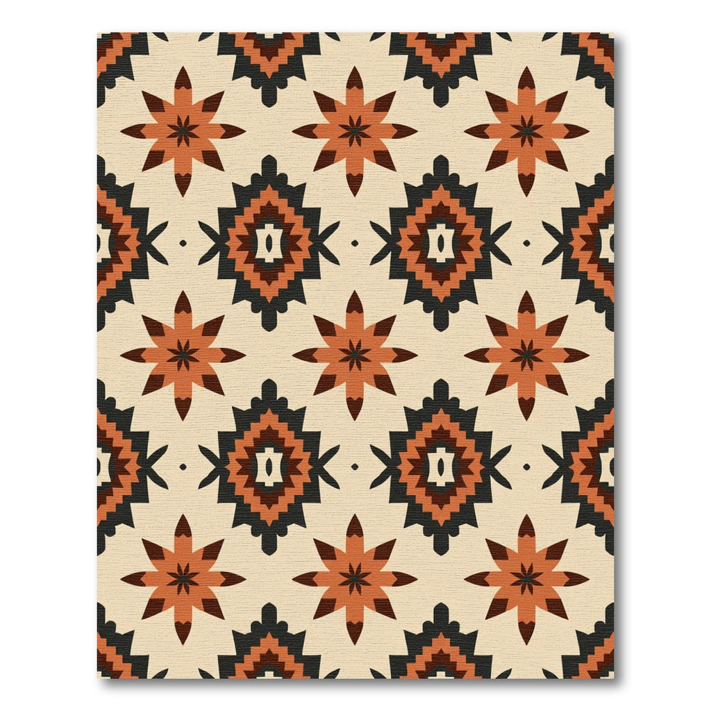 Geometric Starburst Diamond Cream Rug