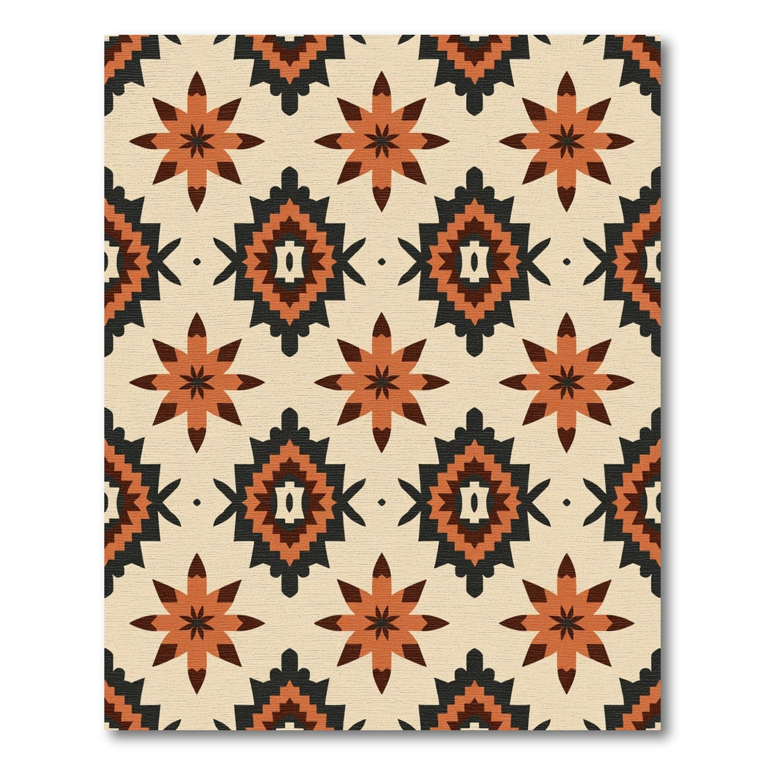 Geometric Starburst Diamond Cream Rug