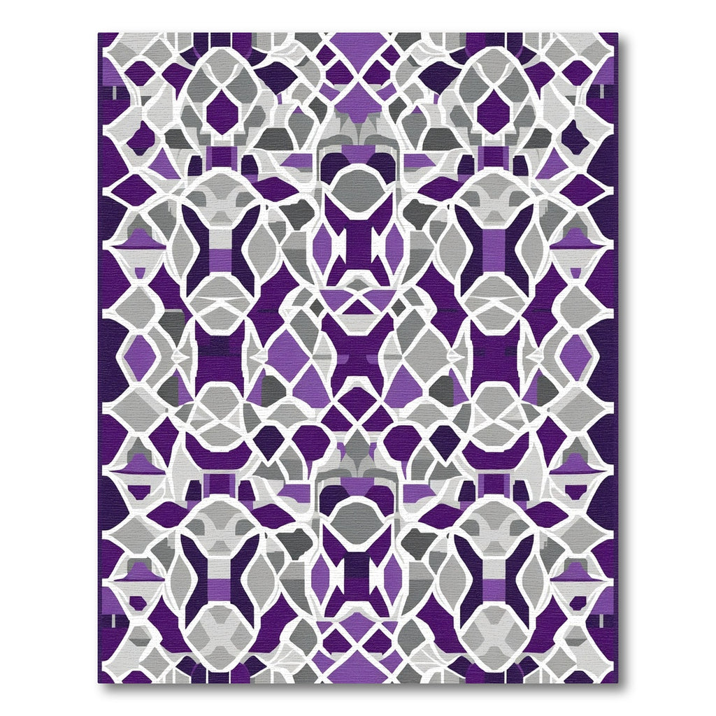 Royal Purple Geometric Art Deco Rug