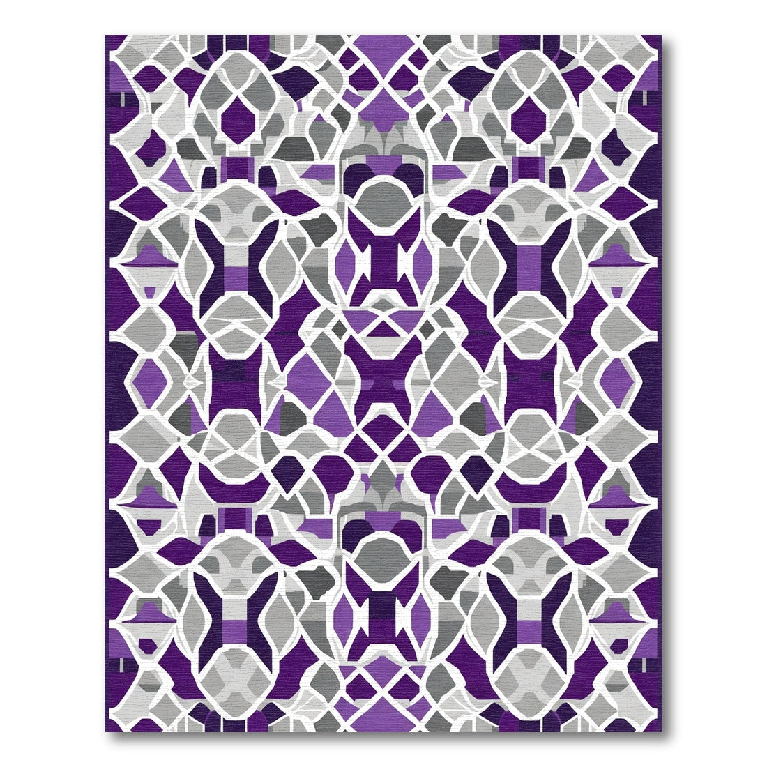 Royal Purple Geometric Art Deco Rug