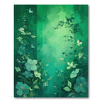 Enchanted Emerald Garden Floral Rug