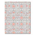 Coral And Gray Floral Trellis Rug