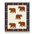 Brown Bear Plaid Border Rug