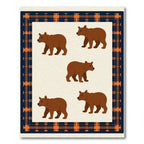 Brown Bear Plaid Border Rug