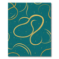 Teal and Gold Swirling Lines Rug