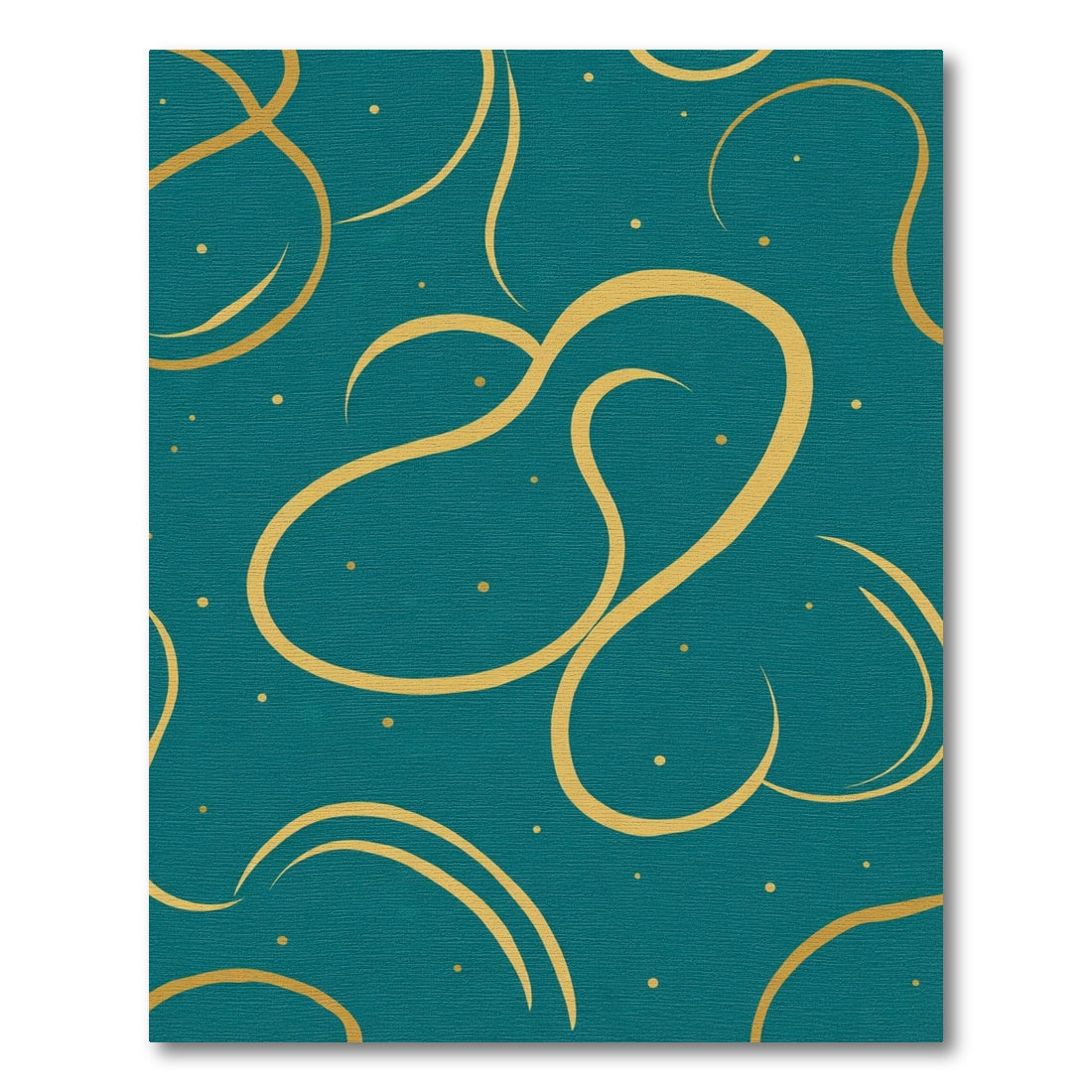 Teal and Gold Swirling Lines Rug