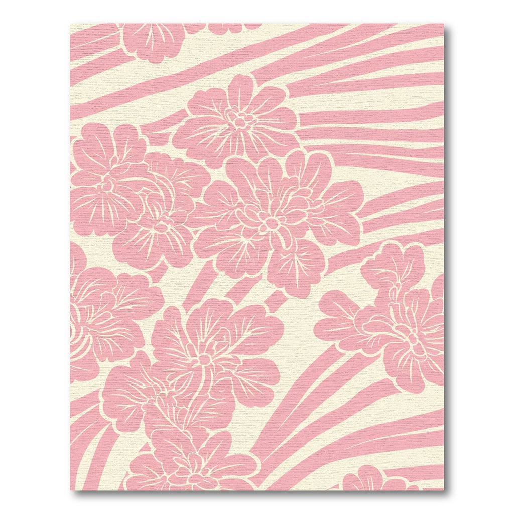 Pink Floral Stripe Deco Rug
