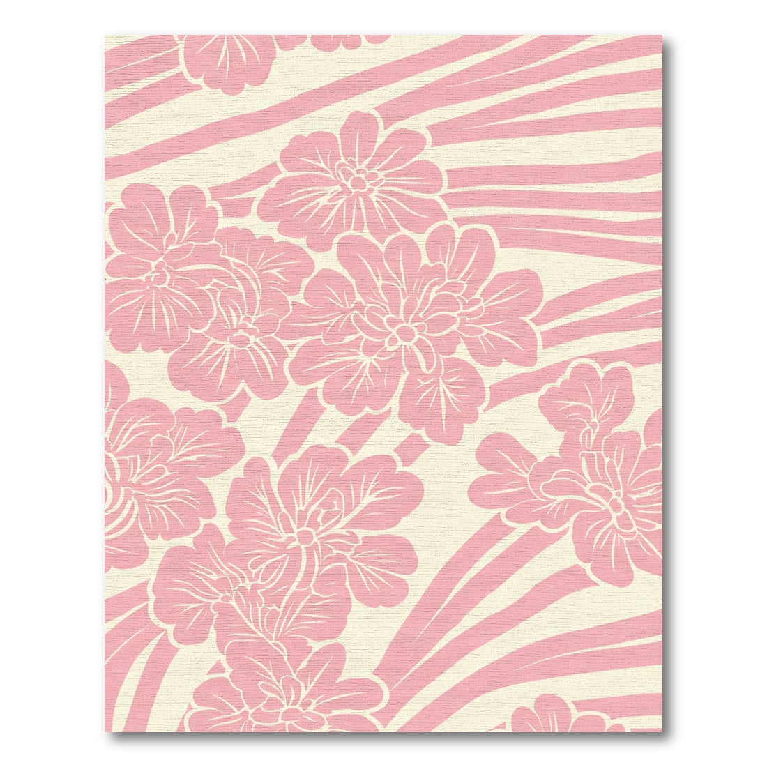 Pink Floral Stripe Deco Rug