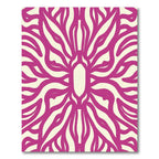 Fuchsia And Cream Swirling Lines Art Rug