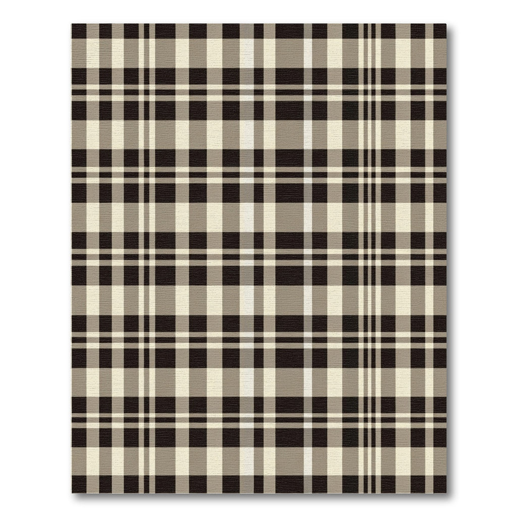 Classic Beige Black Tartan Squares Rug