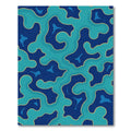 Deep Blue Teal Abstract Organic Flow Rug