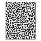 Abstract Black White Irregular Shapes Rug