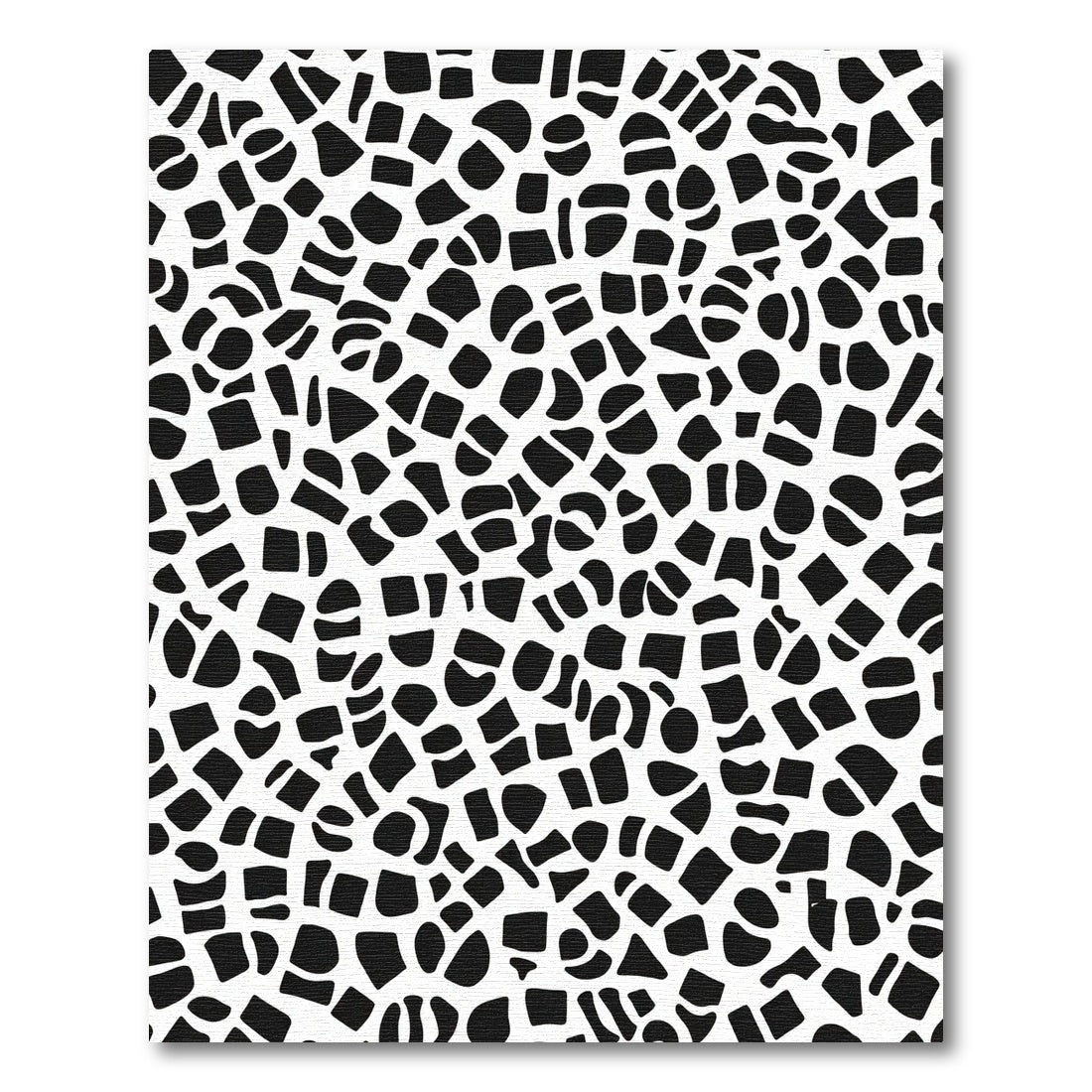 Abstract Black White Irregular Shapes Rug