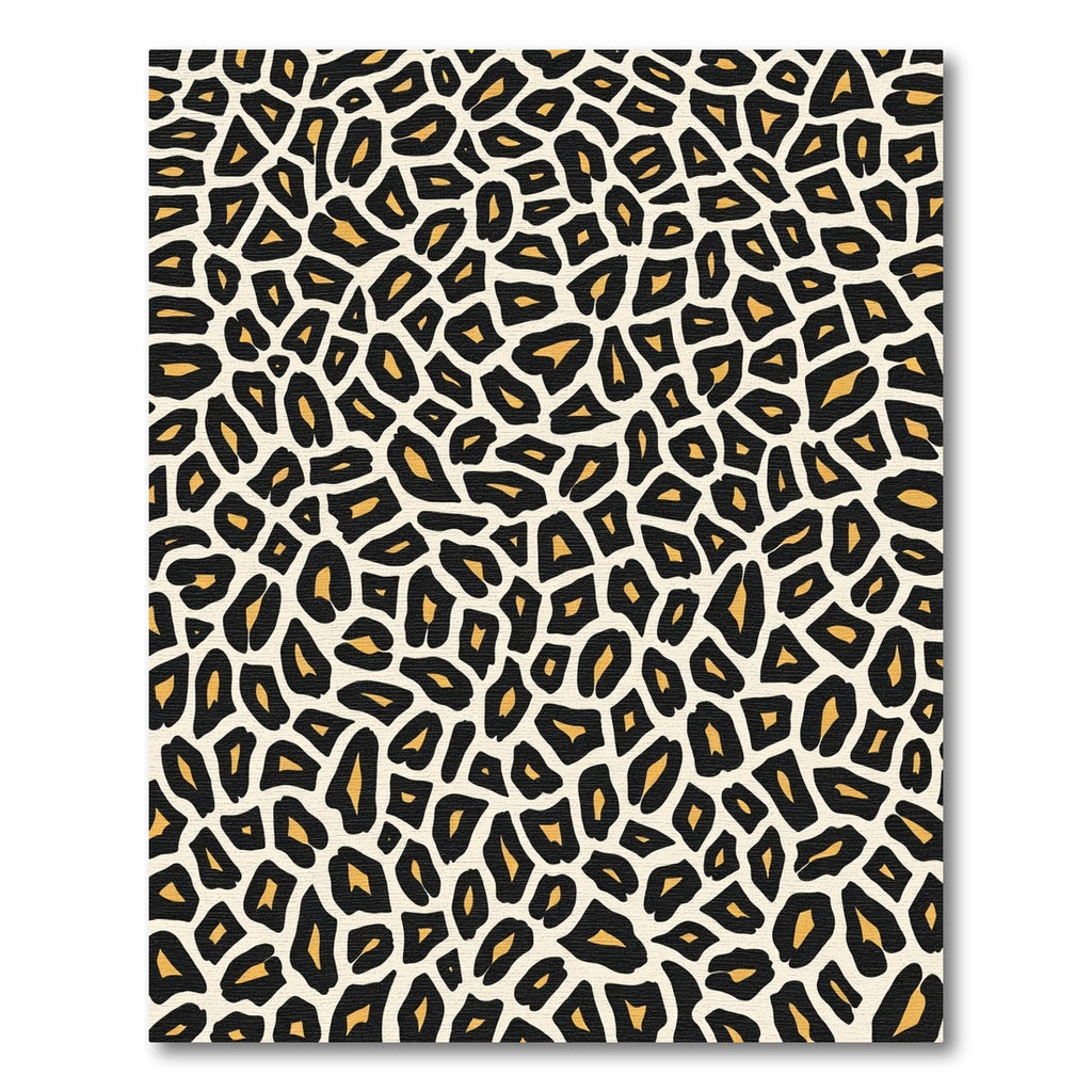 Bold Black Gold Leopard Print Rug