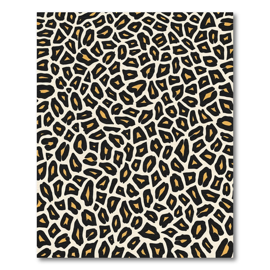 Bold Black Gold Leopard Print Rug