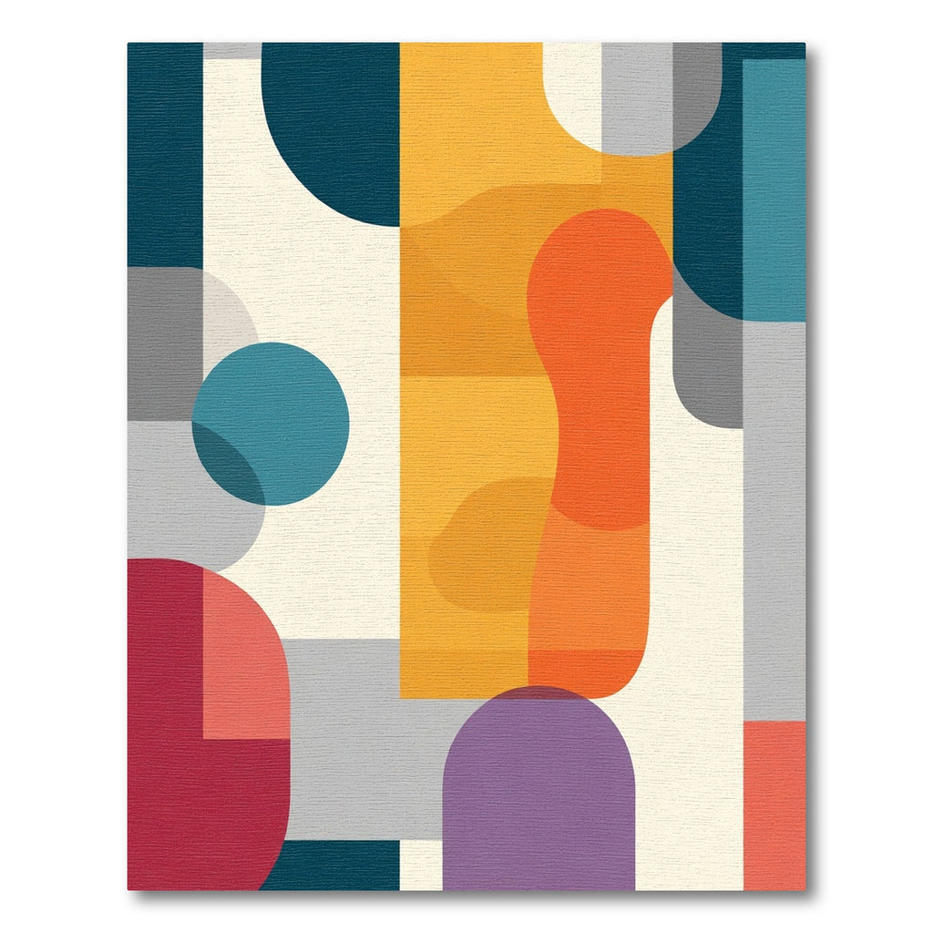 Mid Century Modern Geometric Shapes Rug