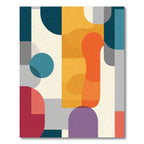 Mid Century Modern Geometric Shapes Rug